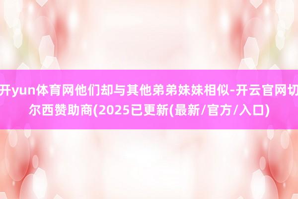 开yun体育网他们却与其他弟弟妹妹相似-开云官网切尔西赞助商(2025已更新(最新/官方/入口)