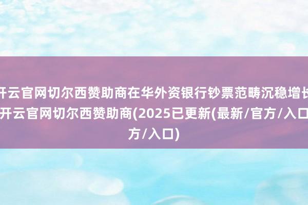 开云官网切尔西赞助商在华外资银行钞票范畴沉稳增长-开云官网切尔西赞助商(2025已更新(最新/官方/入口)