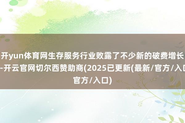 开yun体育网生存服务行业败露了不少新的破费增长点-开云官网切尔西赞助商(2025已更新(最新/官方/入口)