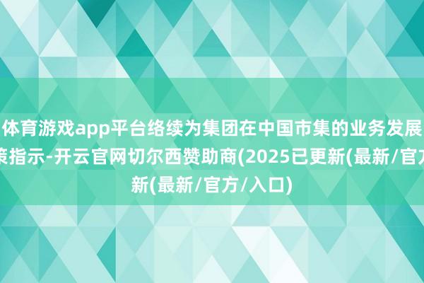 体育游戏app平台络续为集团在中国市集的业务发展提供政策指示-开云官网切尔西赞助商(2025已更新(最新/官方/入口)